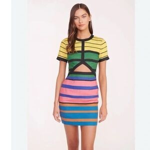 Staud Formentera Stripe Mini Perla Linen Dress Size 0